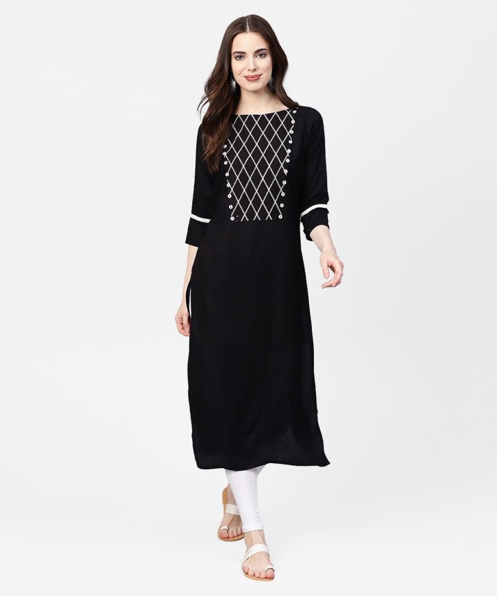 black kurti online flipkart