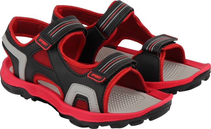 red sport sandals