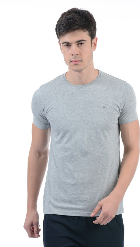SWEET DREAMS Solid Men Round Neck Grey 