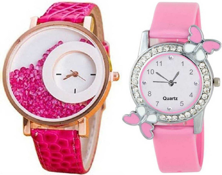 pink wrist watch