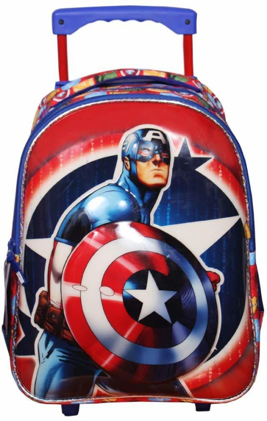 captain america trolley school bag