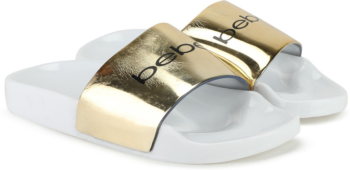 bebe gold flip flops
