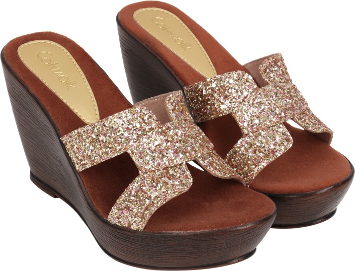 catwalk gold heels