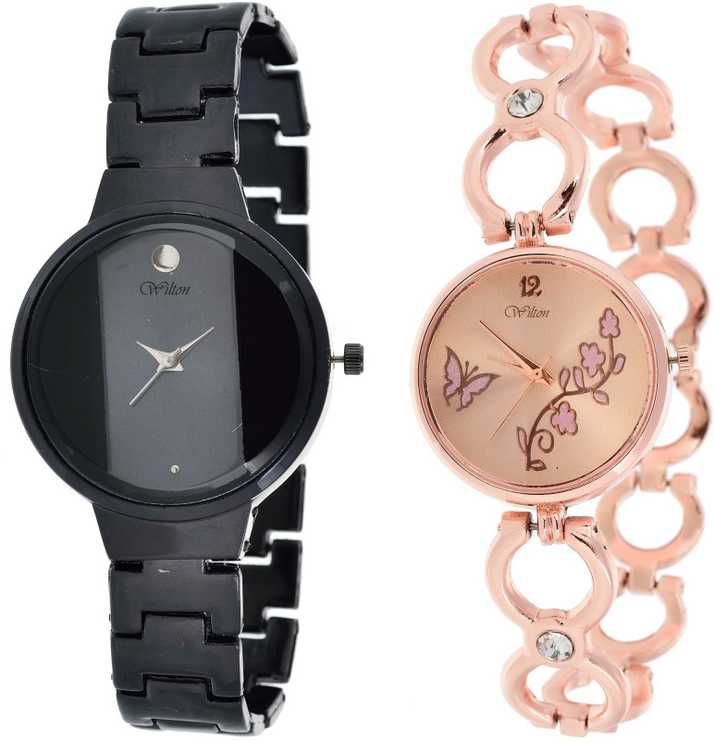 Wilton Black Rose Gold Chain Bracelet Type Design Belt Watch For Girls And Women Es23 Analog Watch For Women Buy Wilton Black Rose Gold Chain Bracelet Type Design