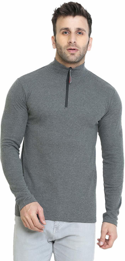 mens high neck white t shirt