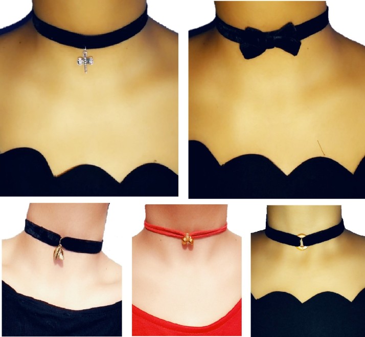 gold fabric choker