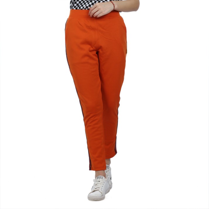 orange track pants womens