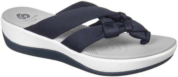clarks blue wedges