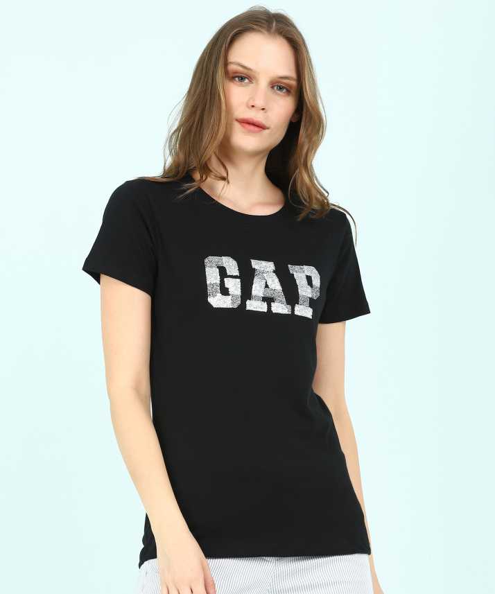Gap Embellished Women Round Neck Black T Shirt Buy Gap