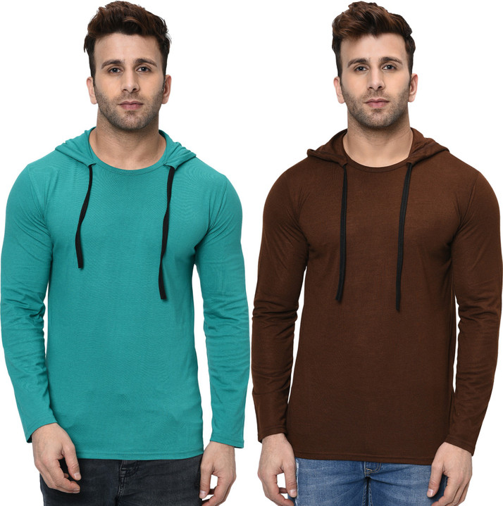 brown hooded t shirt