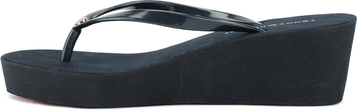 tommy hilfiger wedges black