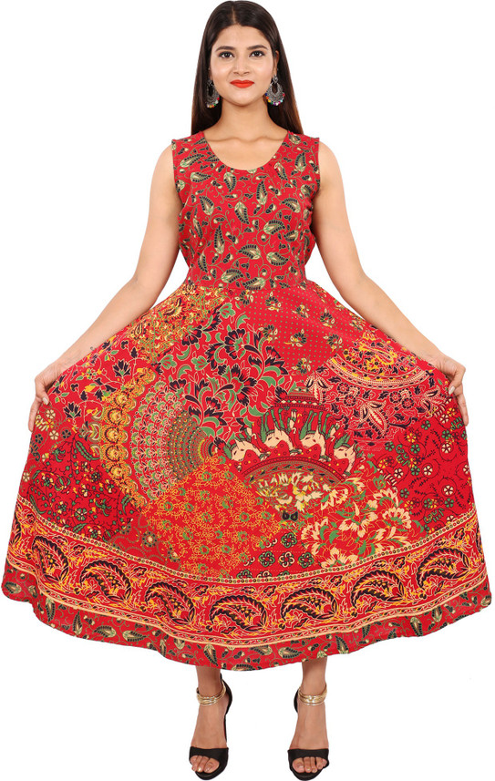red maxi dress flipkart