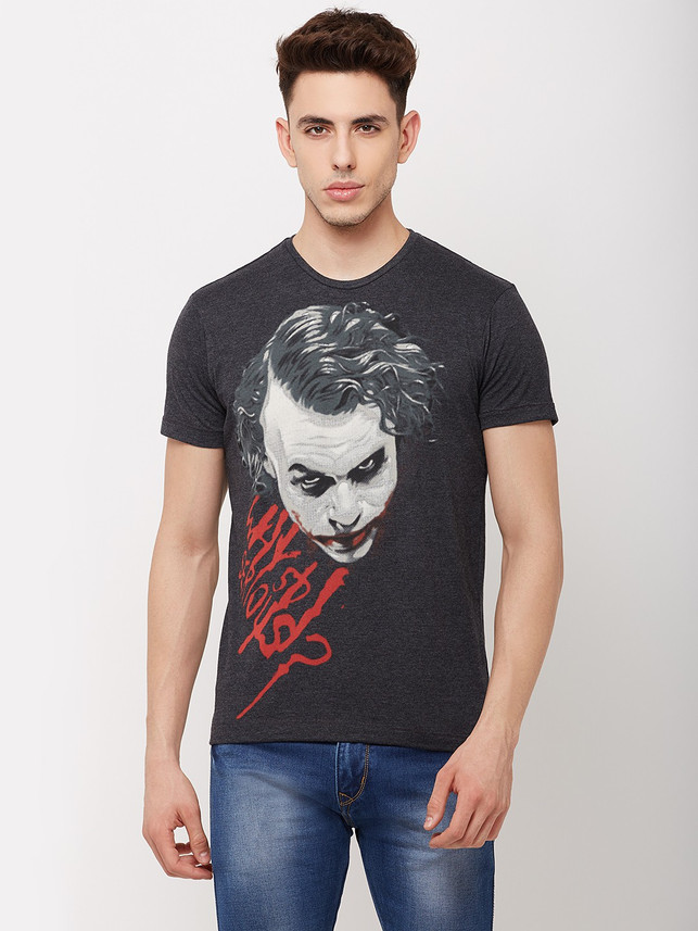 Authority Printed Men Round Neck Grey 