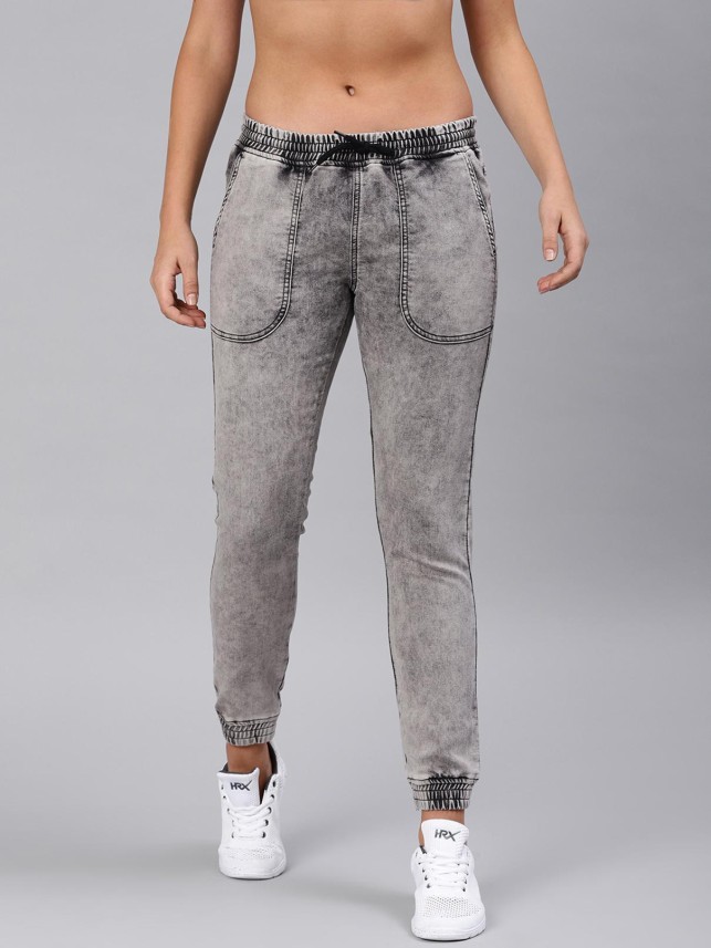 grey jean joggers