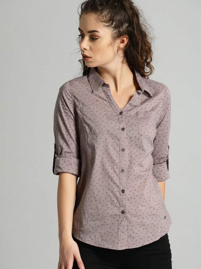 Roadster Women Printed Casual Red Shirt 