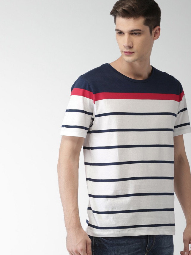 Mast \u0026 Harbour Striped Men Round Neck 