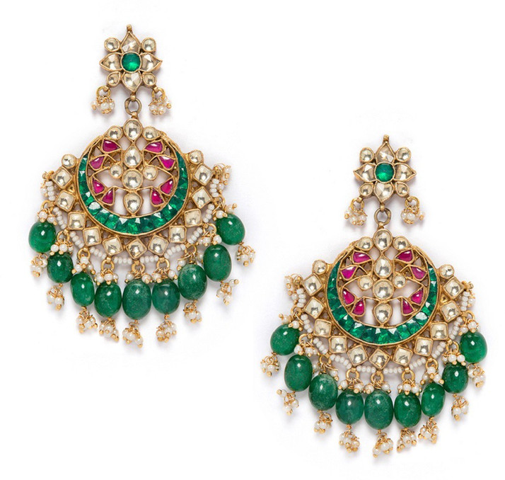 Buy RUBANS Gold Plated Pachi Kundan 