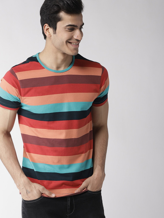 Mast \u0026 Harbour Striped Men Round Neck 