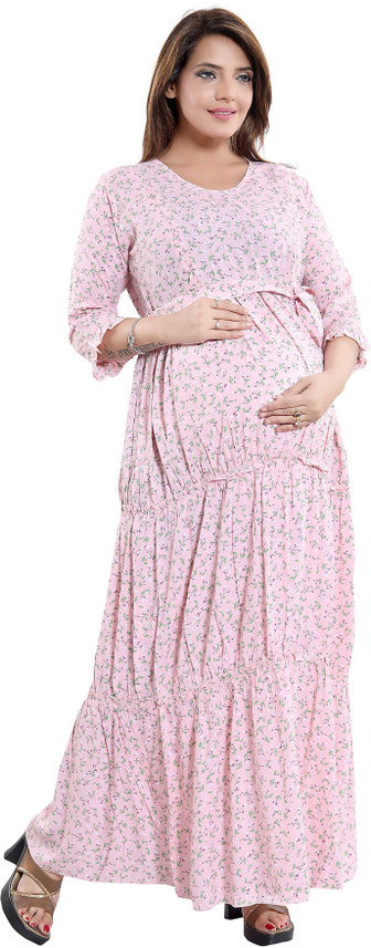 pink maxi dress maternity