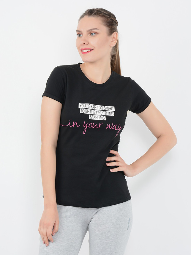 SWEET DREAMS Printed Women Round Neck 