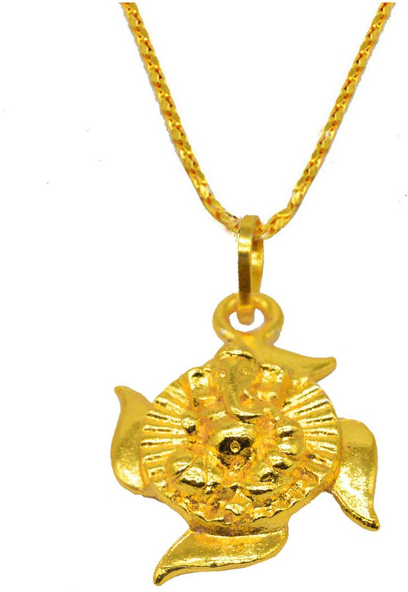 Swastik Locket Gold-plated Brass Pendant