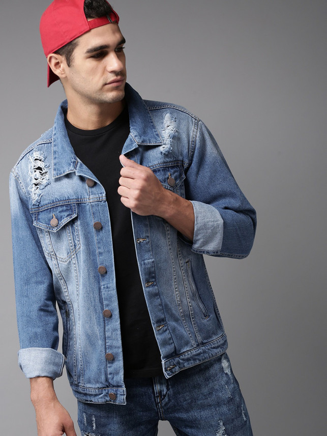 HERE\u0026NOW Full Sleeve Washed Men Jacket 