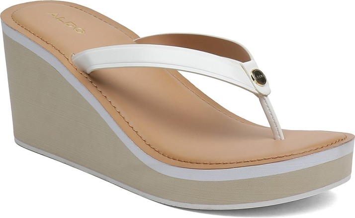 aldo white flip flops