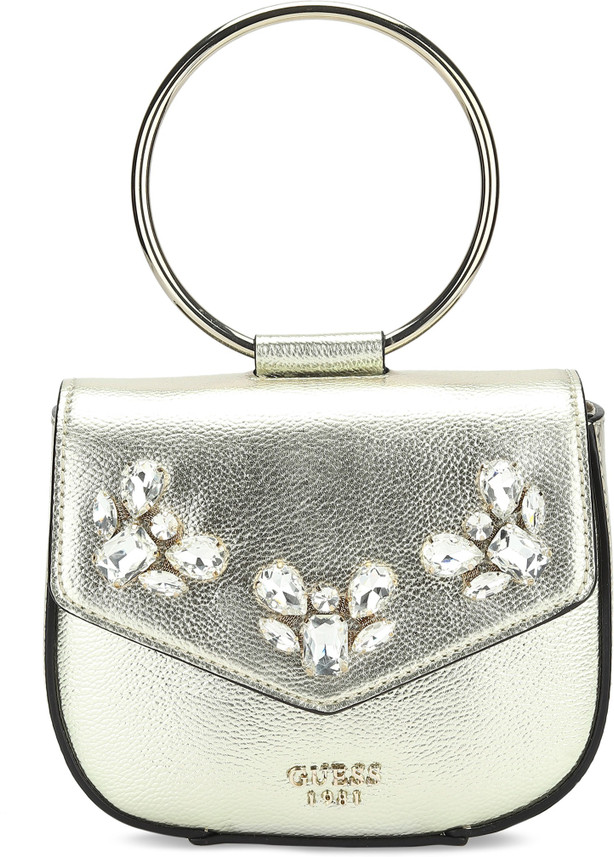 guess gold clutch