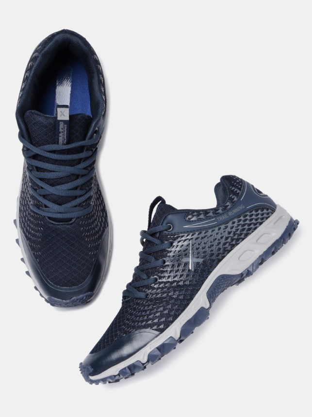 hrx men's navy & grey running shoes