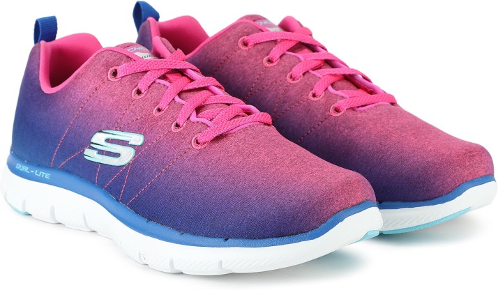 blue and pink skechers