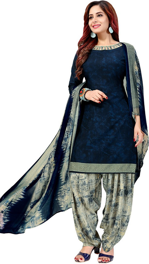 crepe printed salwar suit material