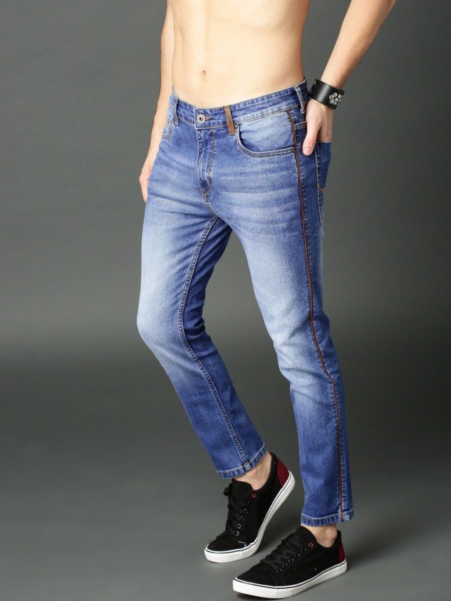 slim blue jeans for men