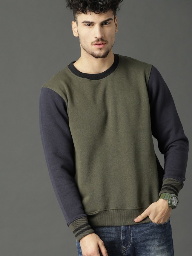 roadster full sleeve solid men's sweatshirt