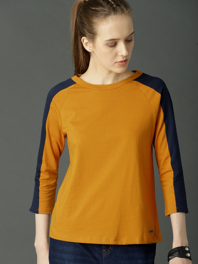 Roadster Color Block Women Round Neck 