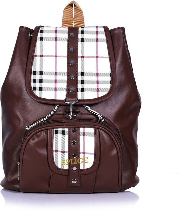 splice pu leather backpack