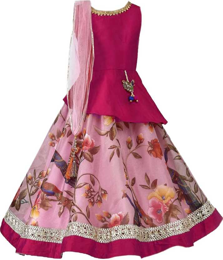Jay Ramdev Girls Lehenga Choli Party Wear Embellished Ghagra