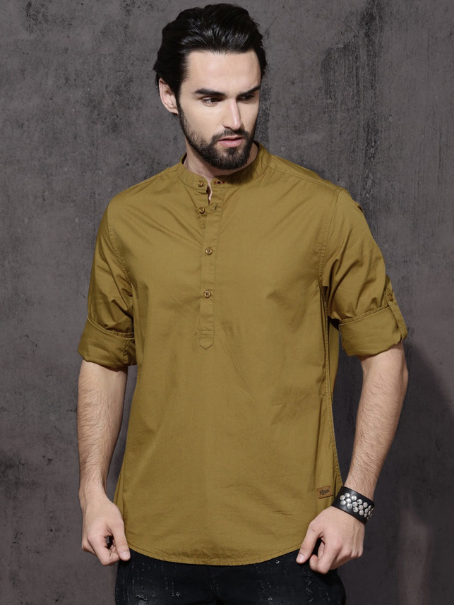 Roadster Men Solid Straight Kurta - Buy 