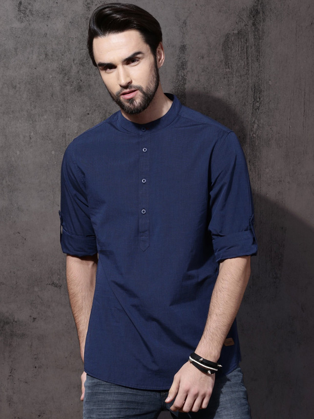 Roadster Men Solid Straight Kurta - Buy 