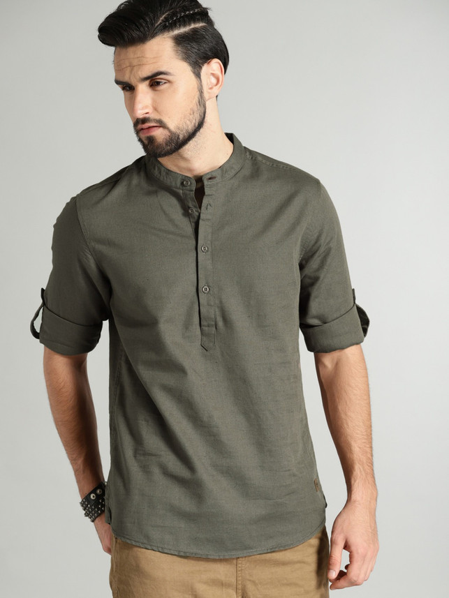 Roadster Men Self Design Straight Kurta 