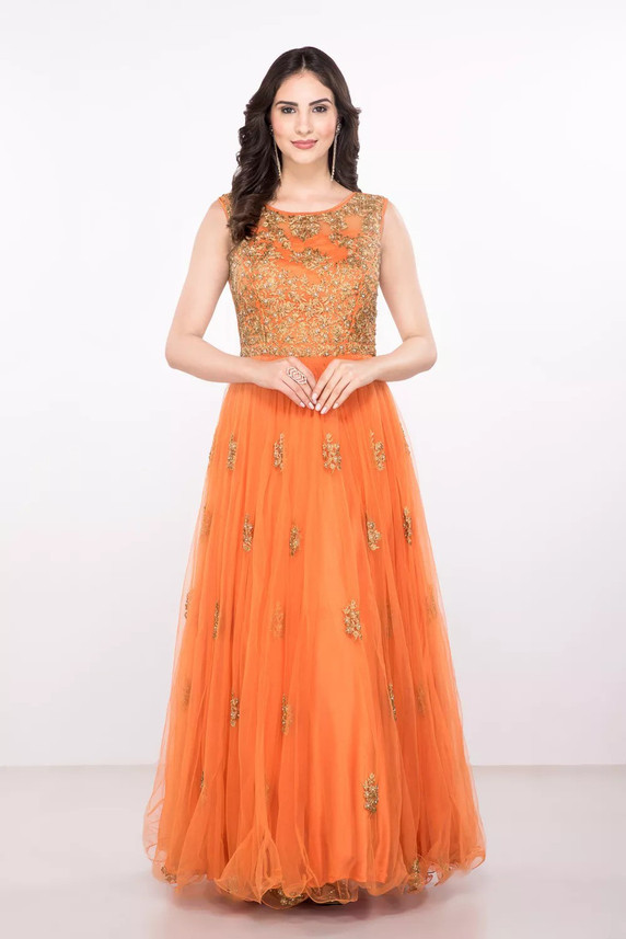 gown orange colour