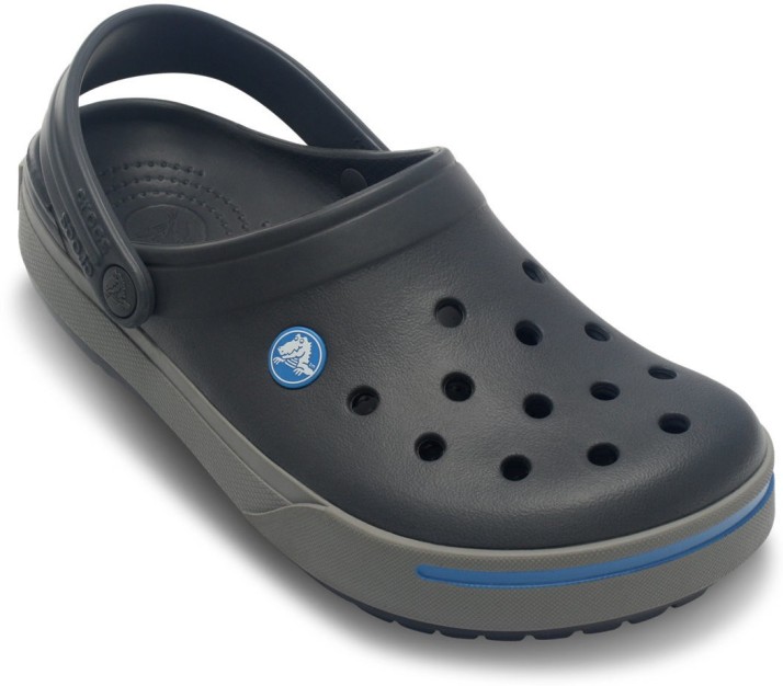 crocs light grey electric blue