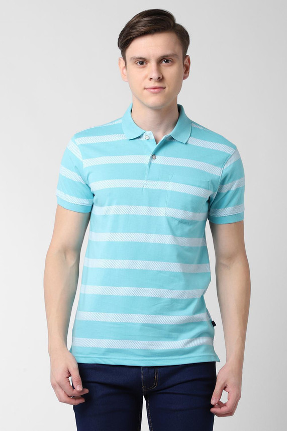 PETER ENGLAND Striped Men Polo Neck 