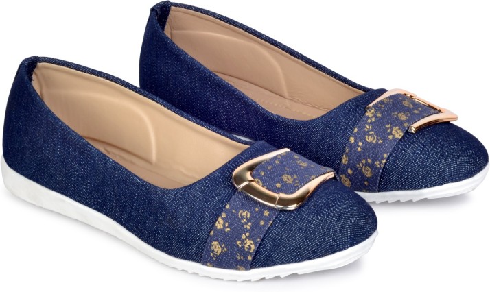 blue jean flat shoes