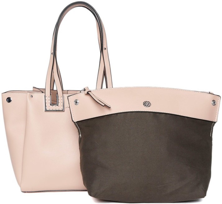 Buy Brown Solid Tote Bag online | Looksgud.in