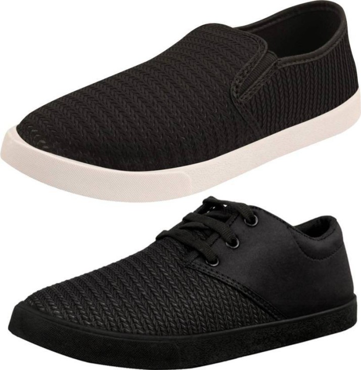 Abisto Combo Of 2 Slip On Sneakers For 