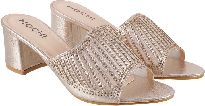 Mochi Women Gold Heels - Buy Mochi 