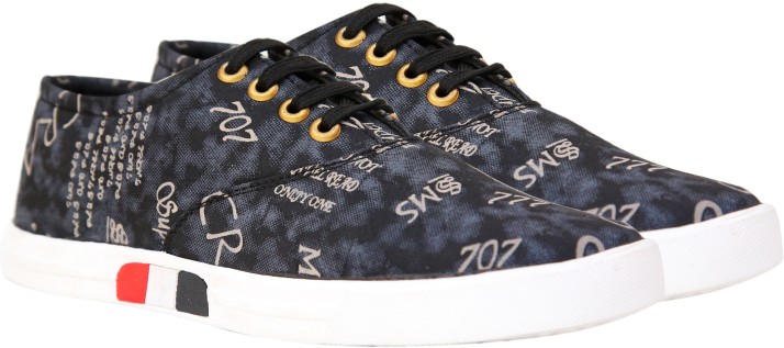 Buy Axonza Black Printed Casual Shoes 