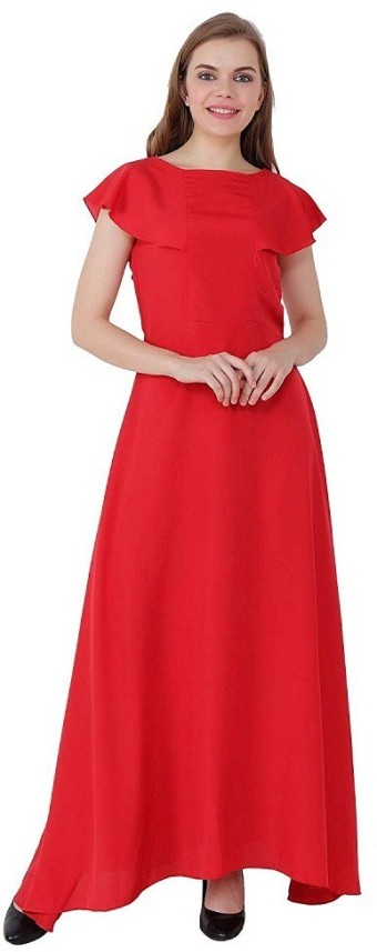 red maxi dress flipkart