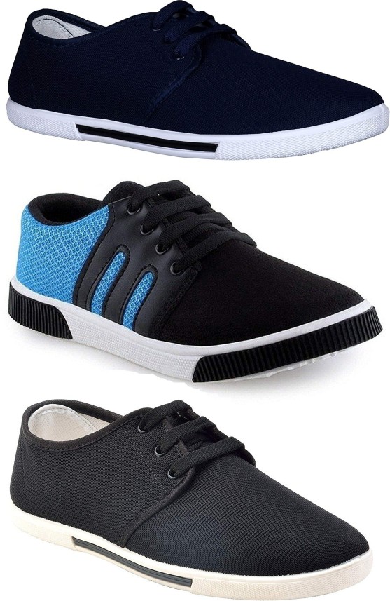 Combo Pack of 3 Canvas Casual Sneakers 