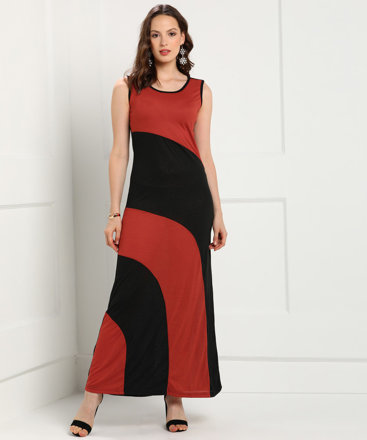 flipkart athena women's maxi dress